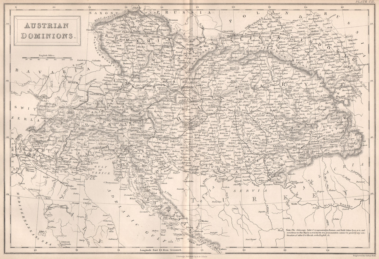 Austrian Dominions/Empire. Austria-Hungary. BRITANNICA 1860 old antique map